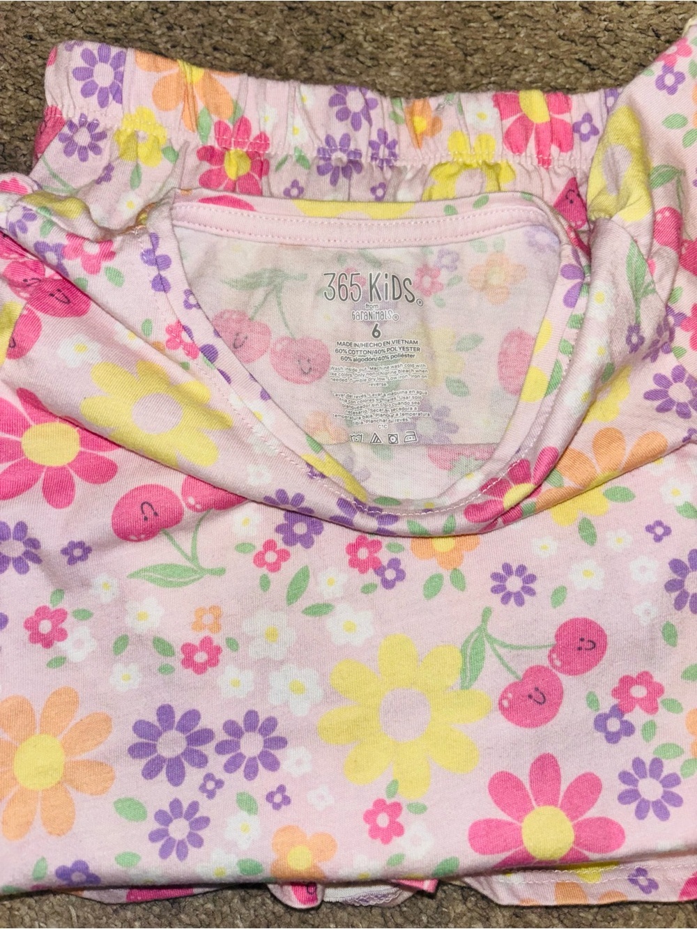 Girls Two-Piece Floral & Cowboy Gingham Ruffle Sets - Pink, Yellow, Mint - Picture 3 of 4